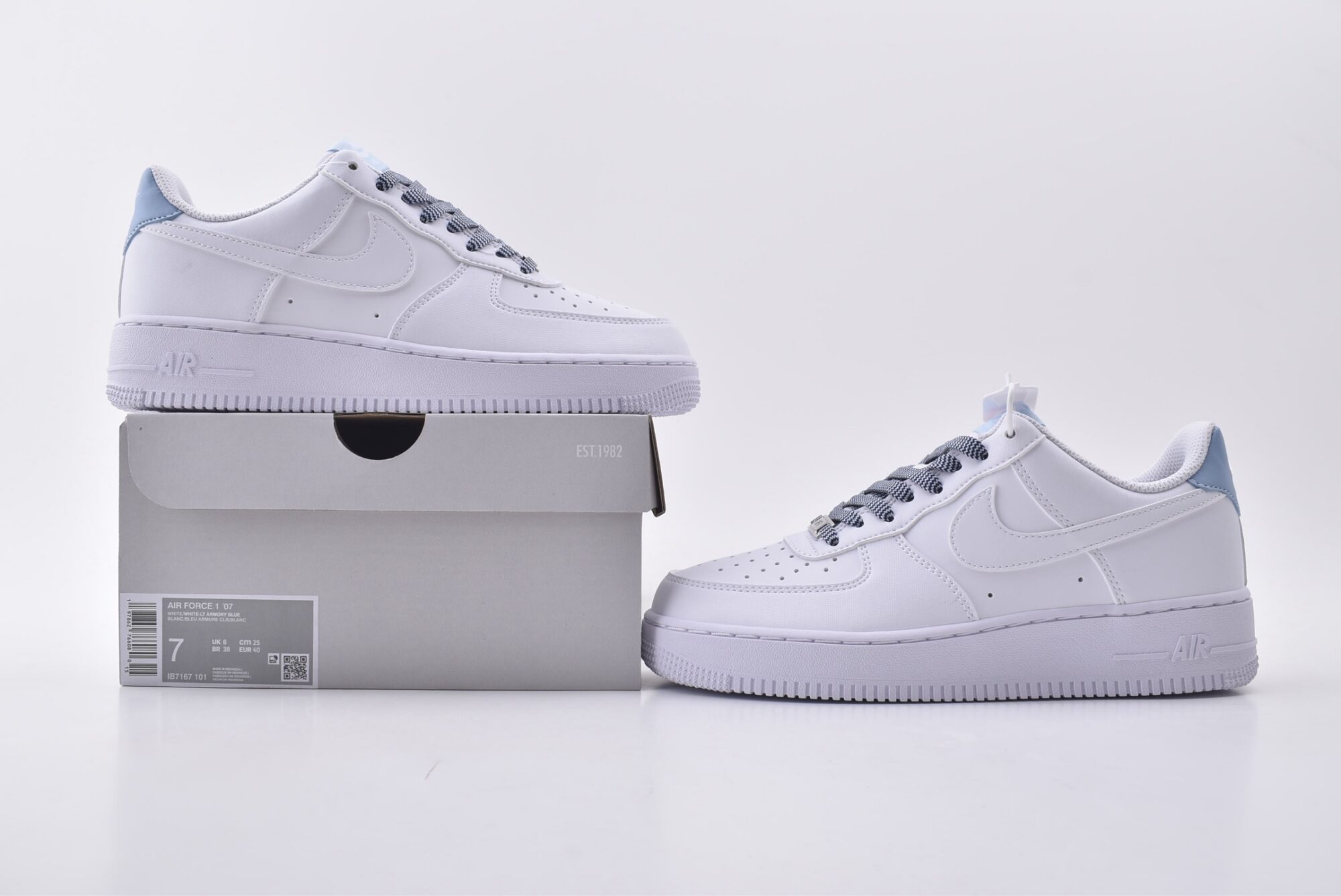 Nike Air Force 1 AF1（White and blue） - Image 9