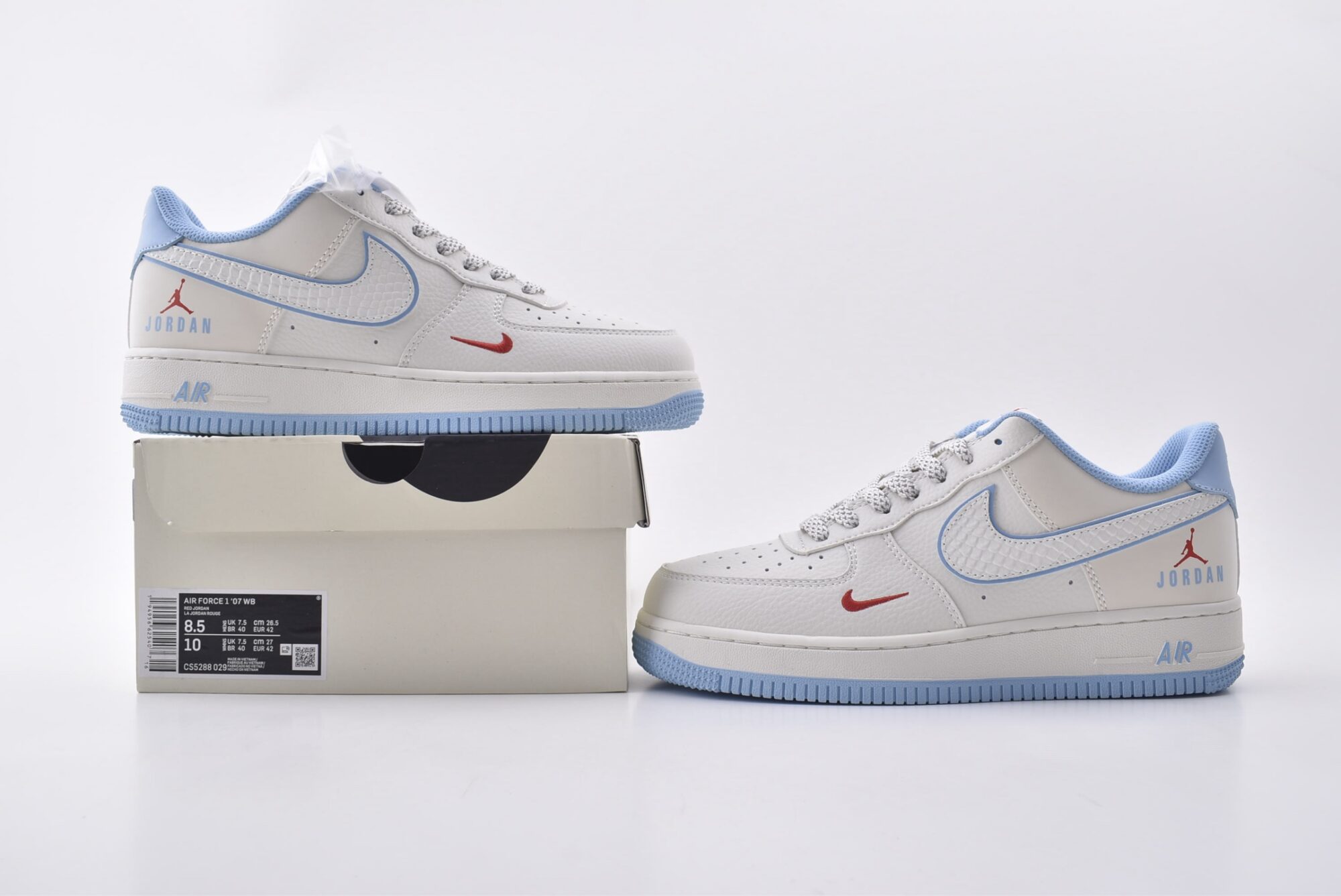 Nike Air Force 1 AF1（White and blue） - Image 9
