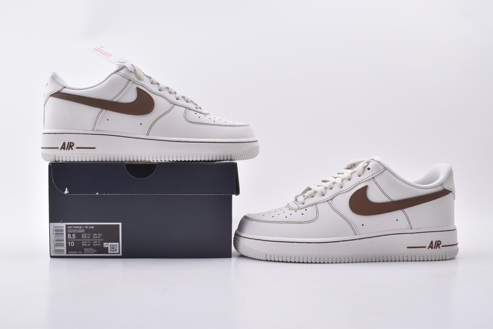 Nike Air Force 1(white brown) - Image 9