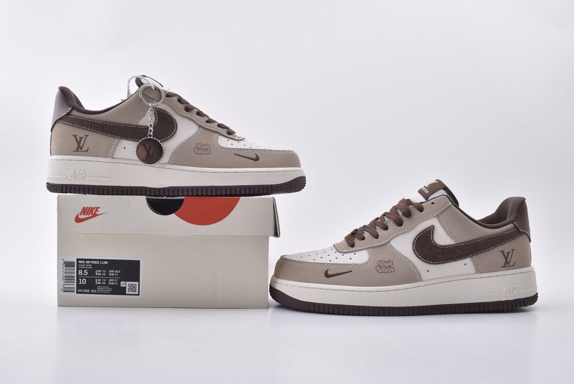 Nike Air Force 1(white brown) - Image 7