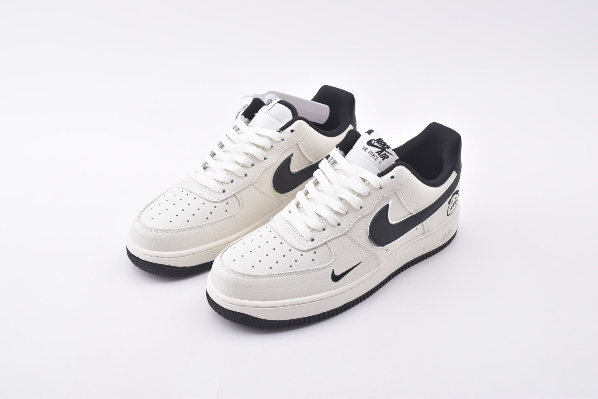 Nike Air Force 1(white, black and silver edges) - Image 2