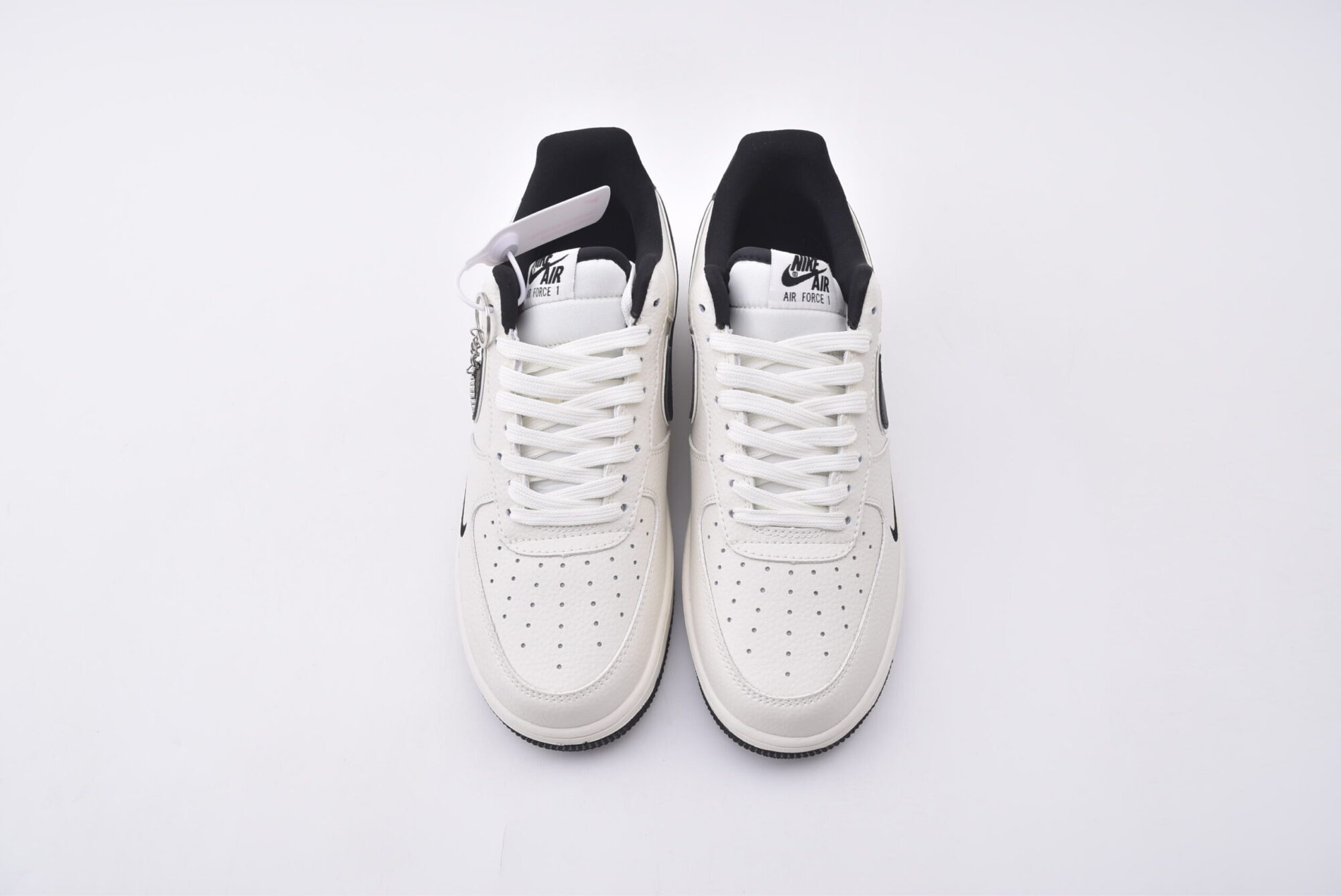 Nike Air Force 1(white, black and silver edges) - Image 3