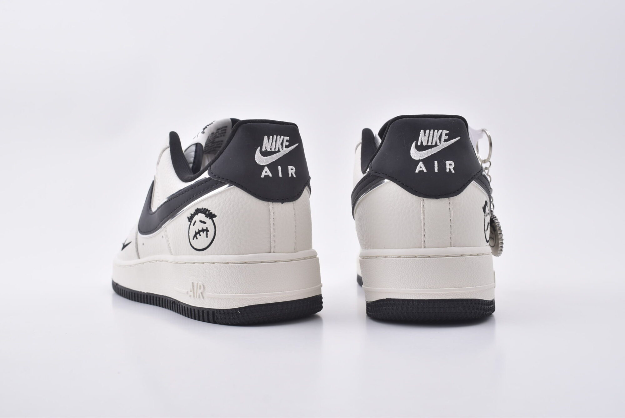Nike Air Force 1(white, black and silver edges) - Image 8
