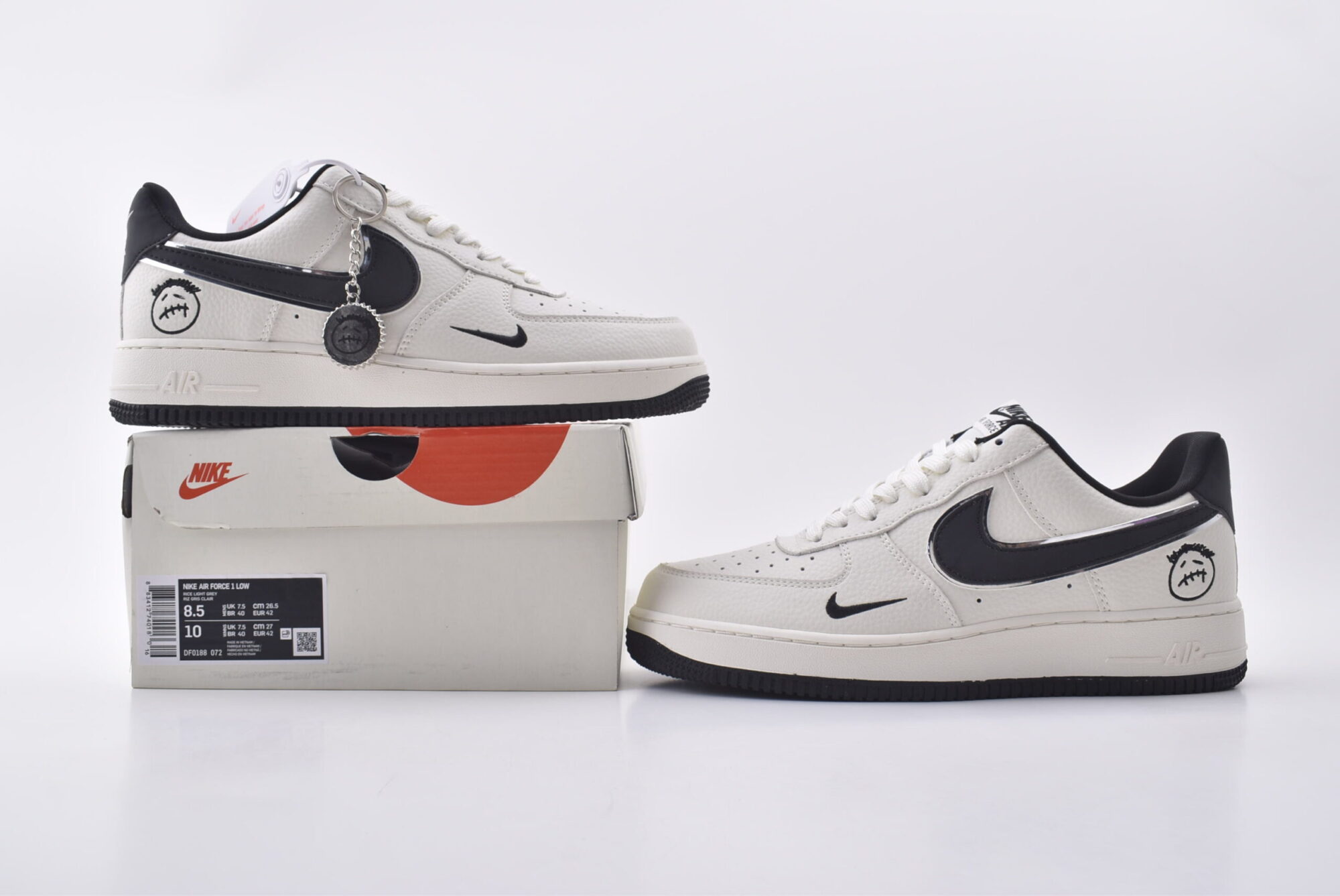 Nike Air Force 1(white, black and silver edges) - Image 9