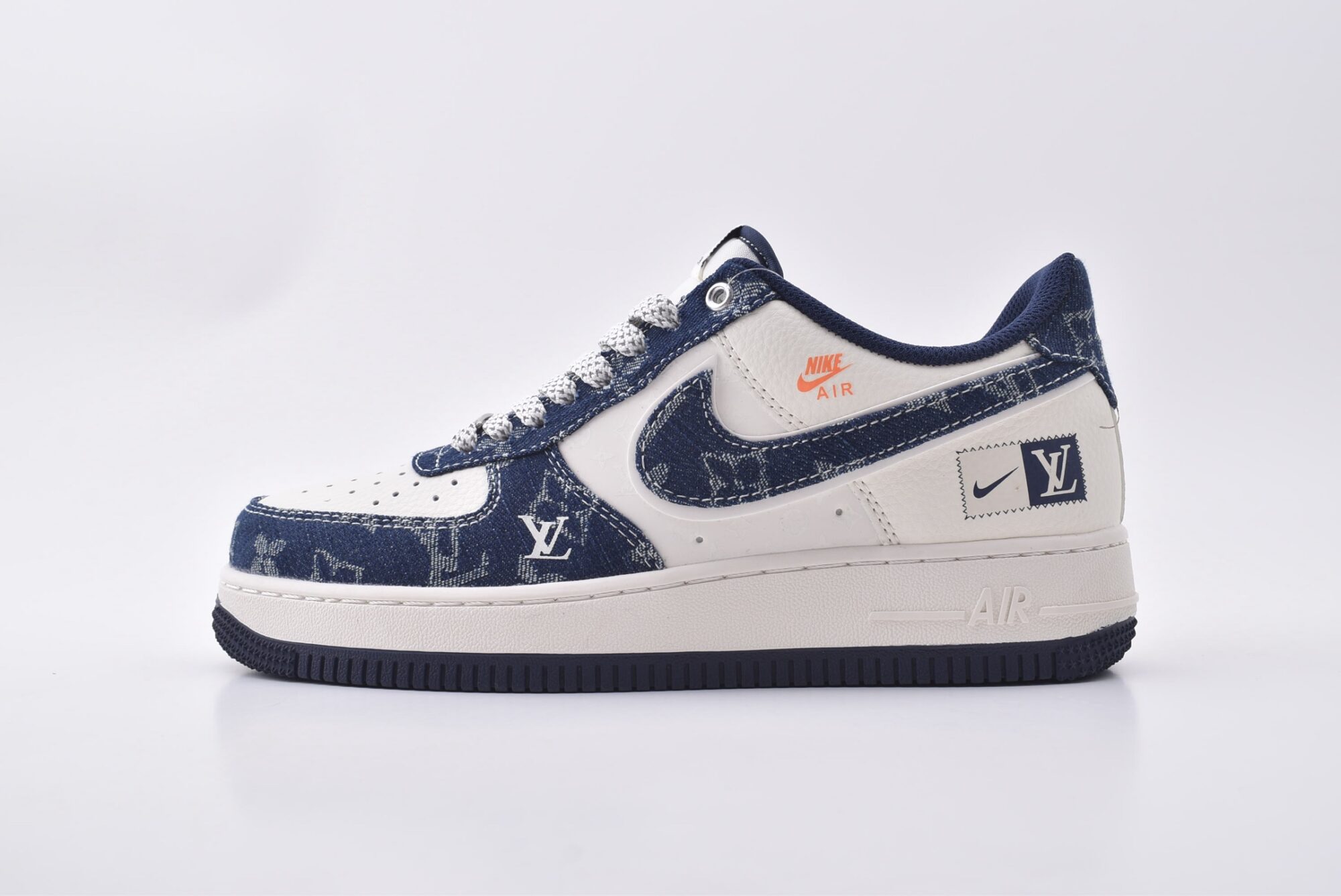 nike air force 1 lv custom (white and blue)