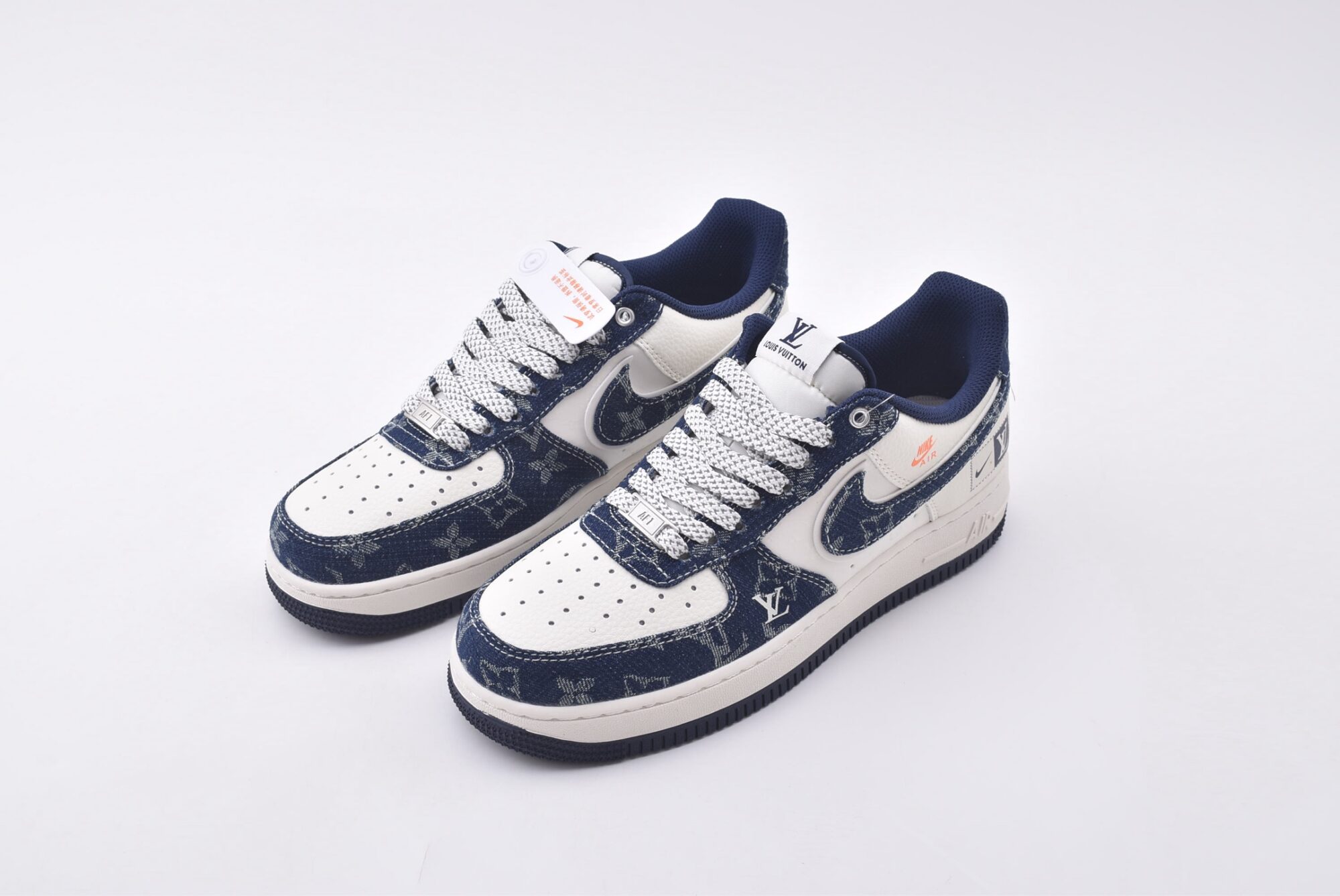 nike air force 1 lv custom (white and blue)