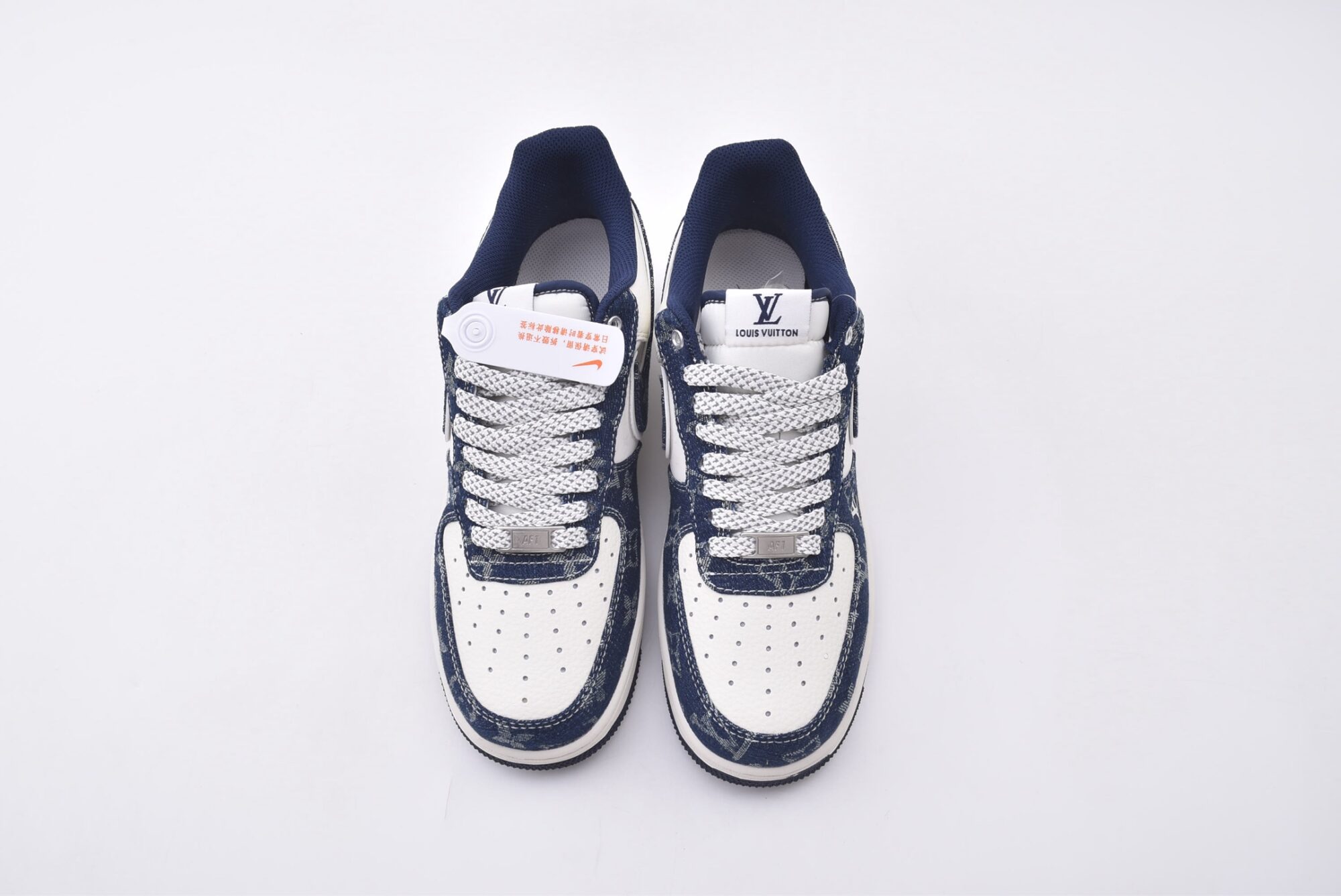 nike air force 1 lv custom (white and blue)