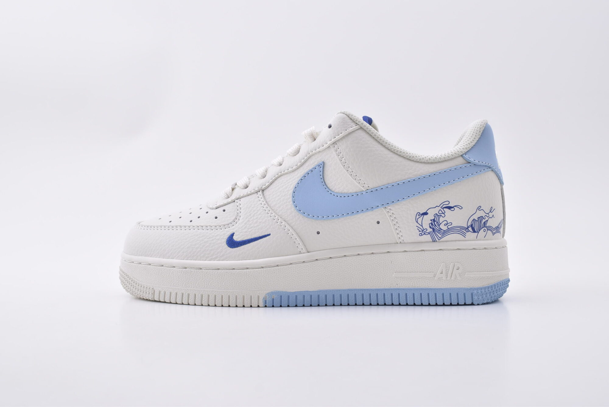 nike air force 1 customized version(white and blue)