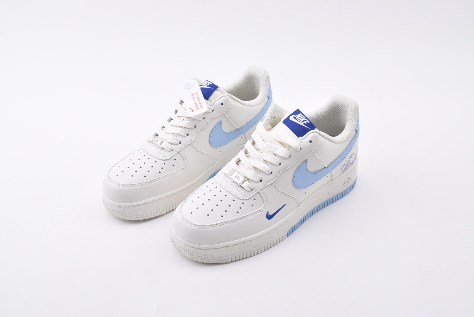 nike air force 1 customized version(white and blue)