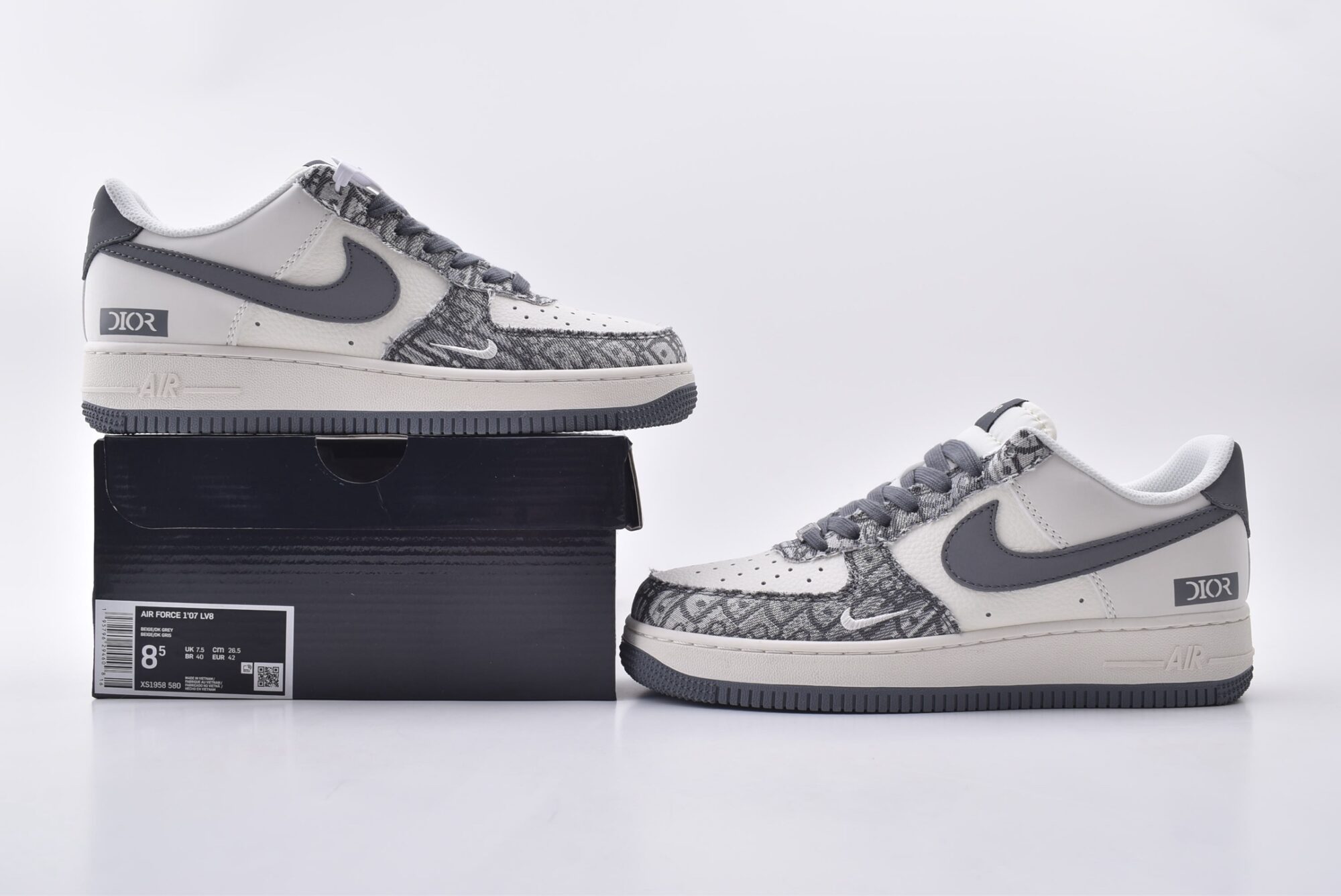nike air force 1 customized version(white gray)