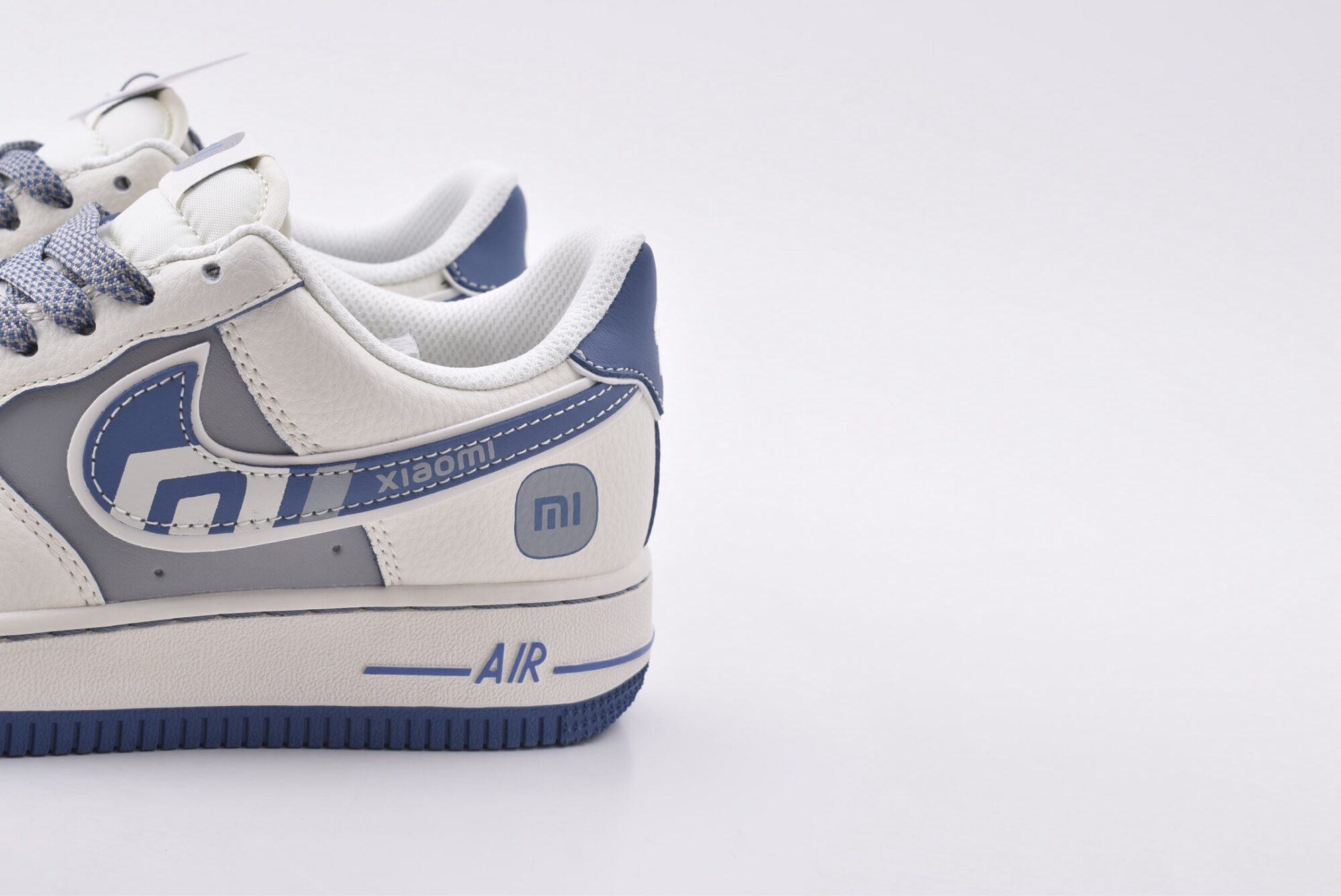 nike air force 1 xiaomi yu7 custom edition (white, gray, blue)