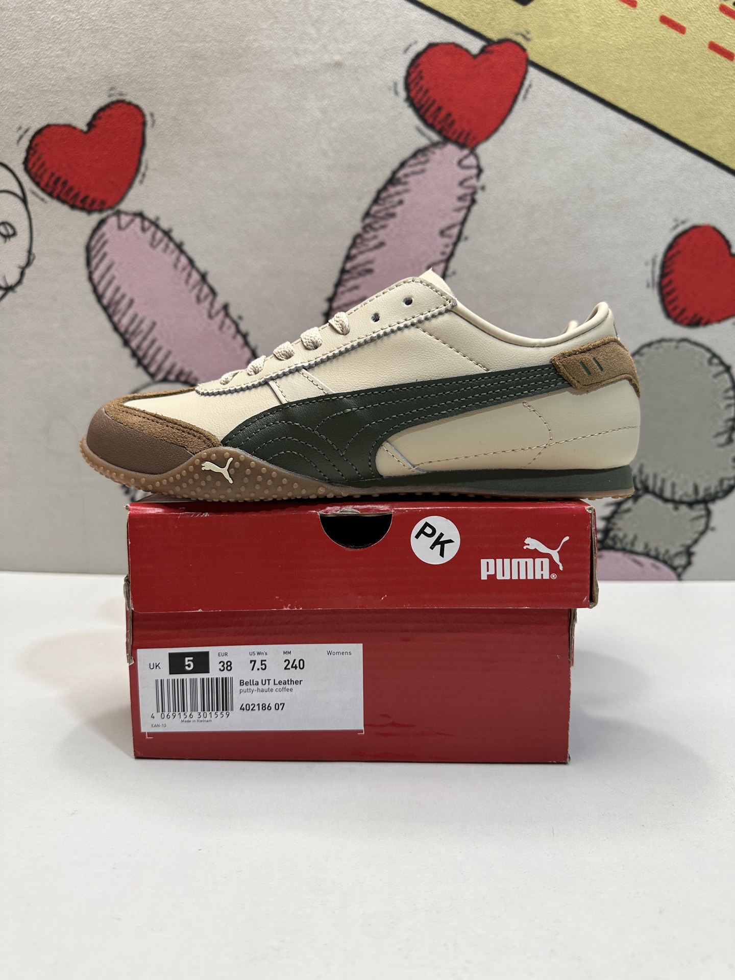 puma bella ut casual thin sole （brown green）