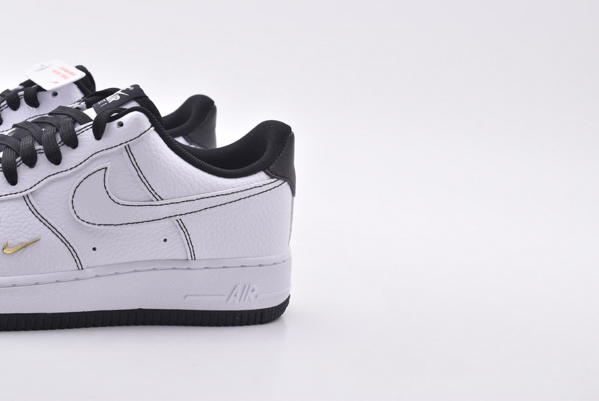 nike air force 1(white, black and gold hook)