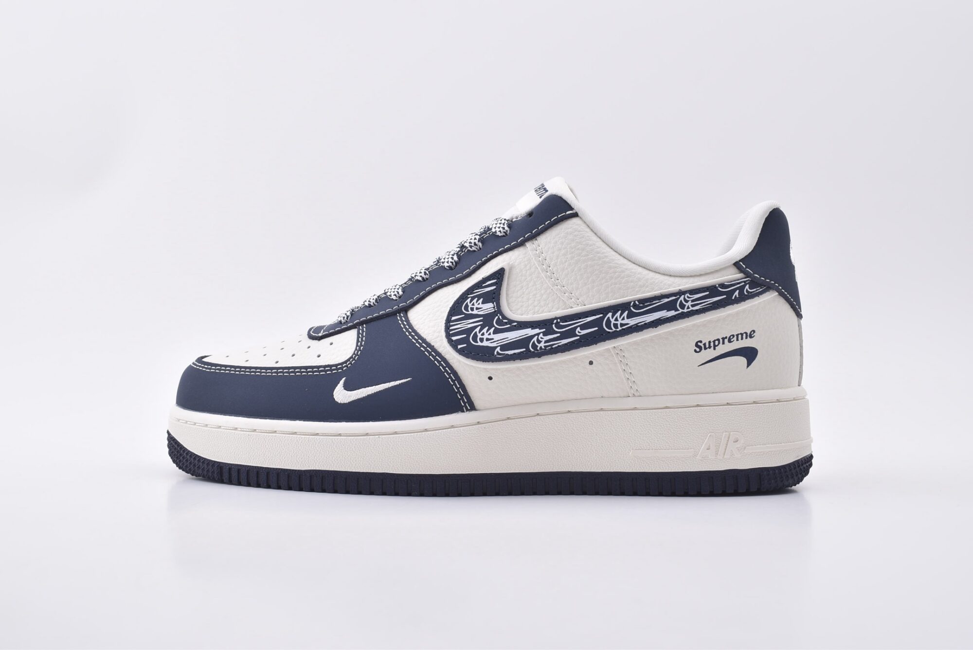 nike air force 1(white blue reverse hook)