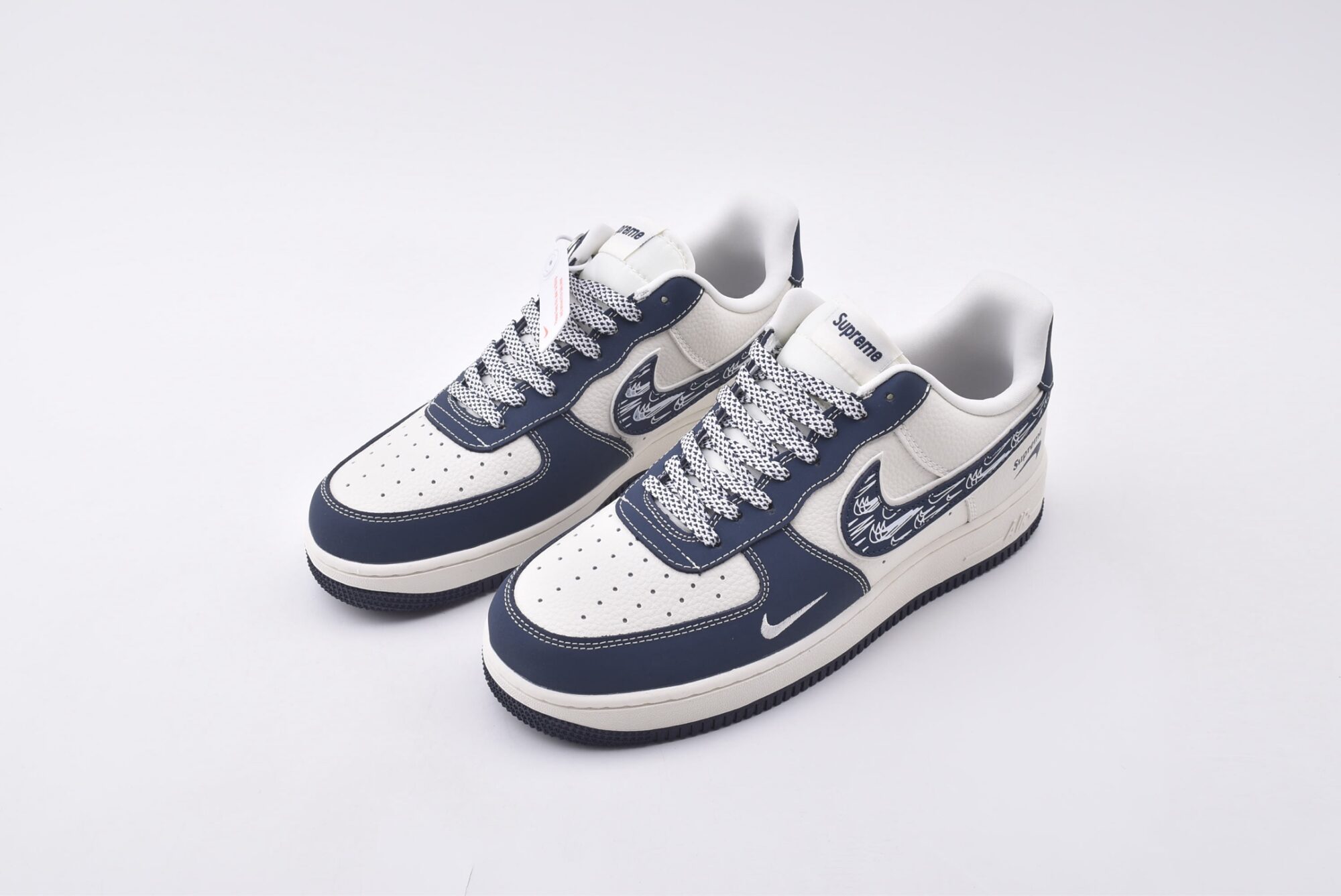 nike air force 1(white blue reverse hook)