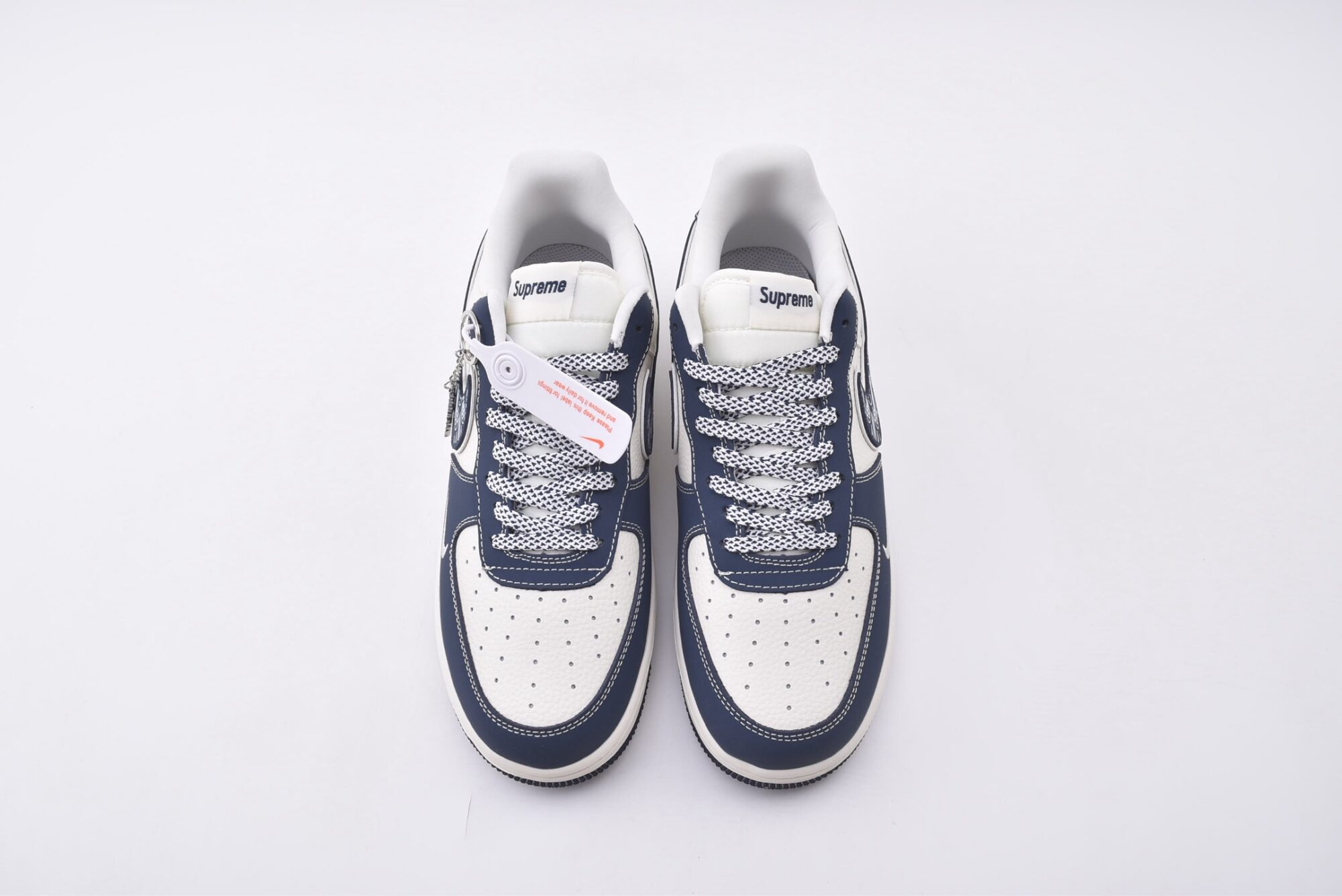 nike air force 1(white blue reverse hook)