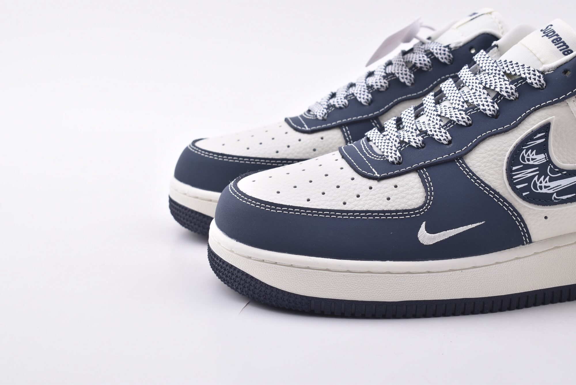 nike air force 1(white blue reverse hook)