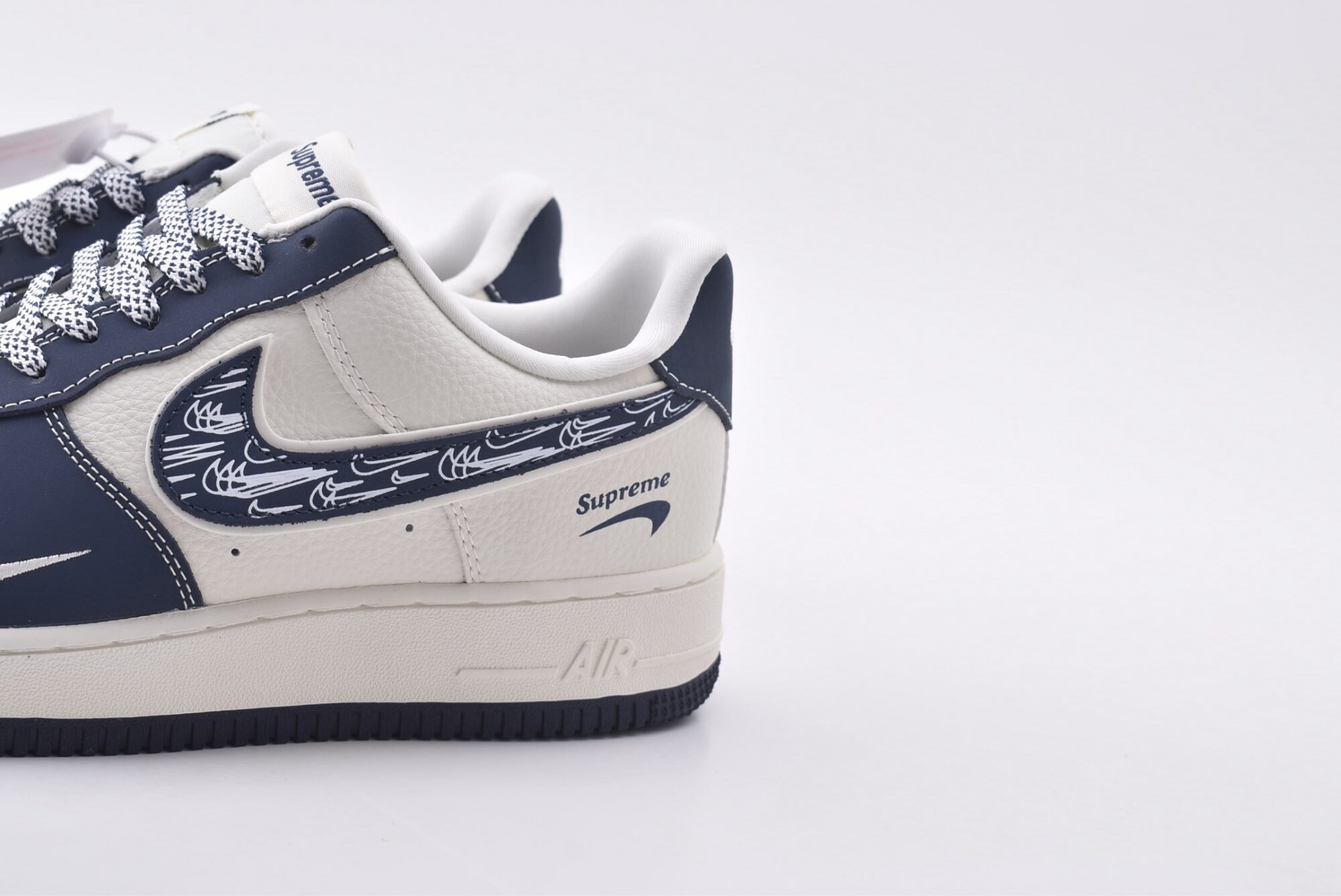 nike air force 1(white blue reverse hook)