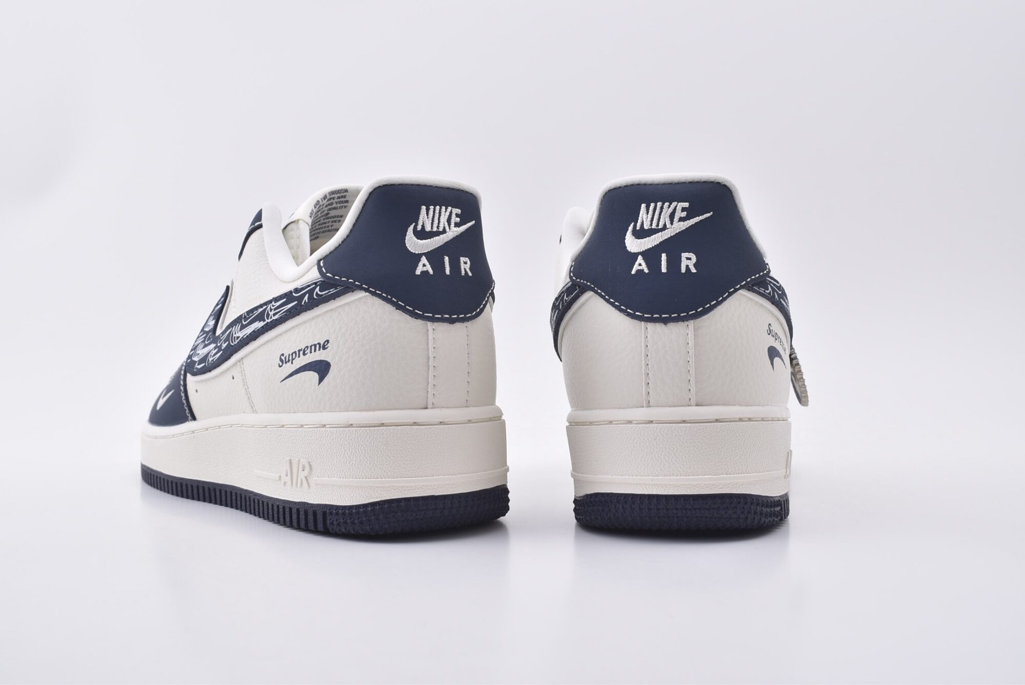 nike air force 1(white blue reverse hook)