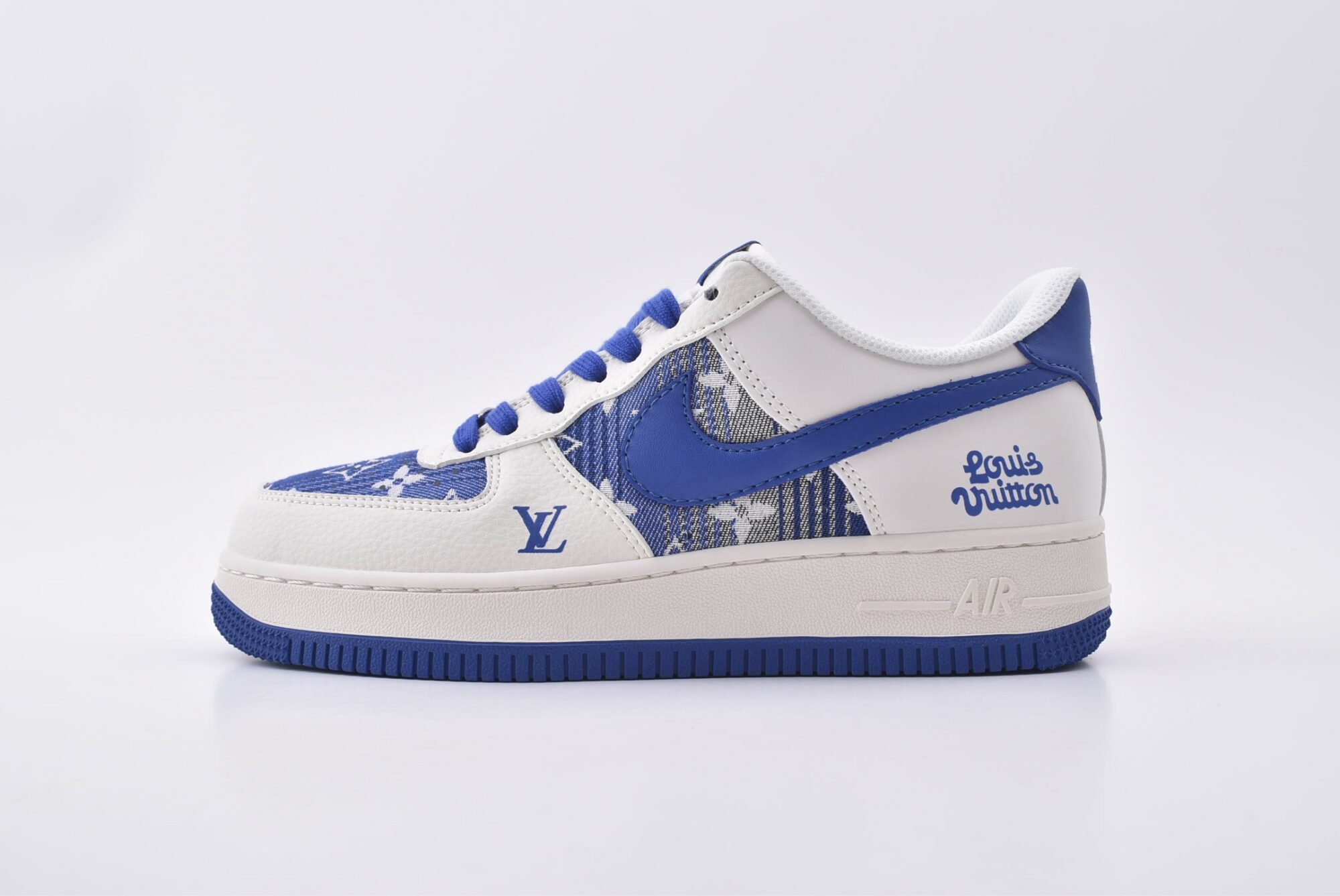 nike air force 1 x lv(white and blue jeans)