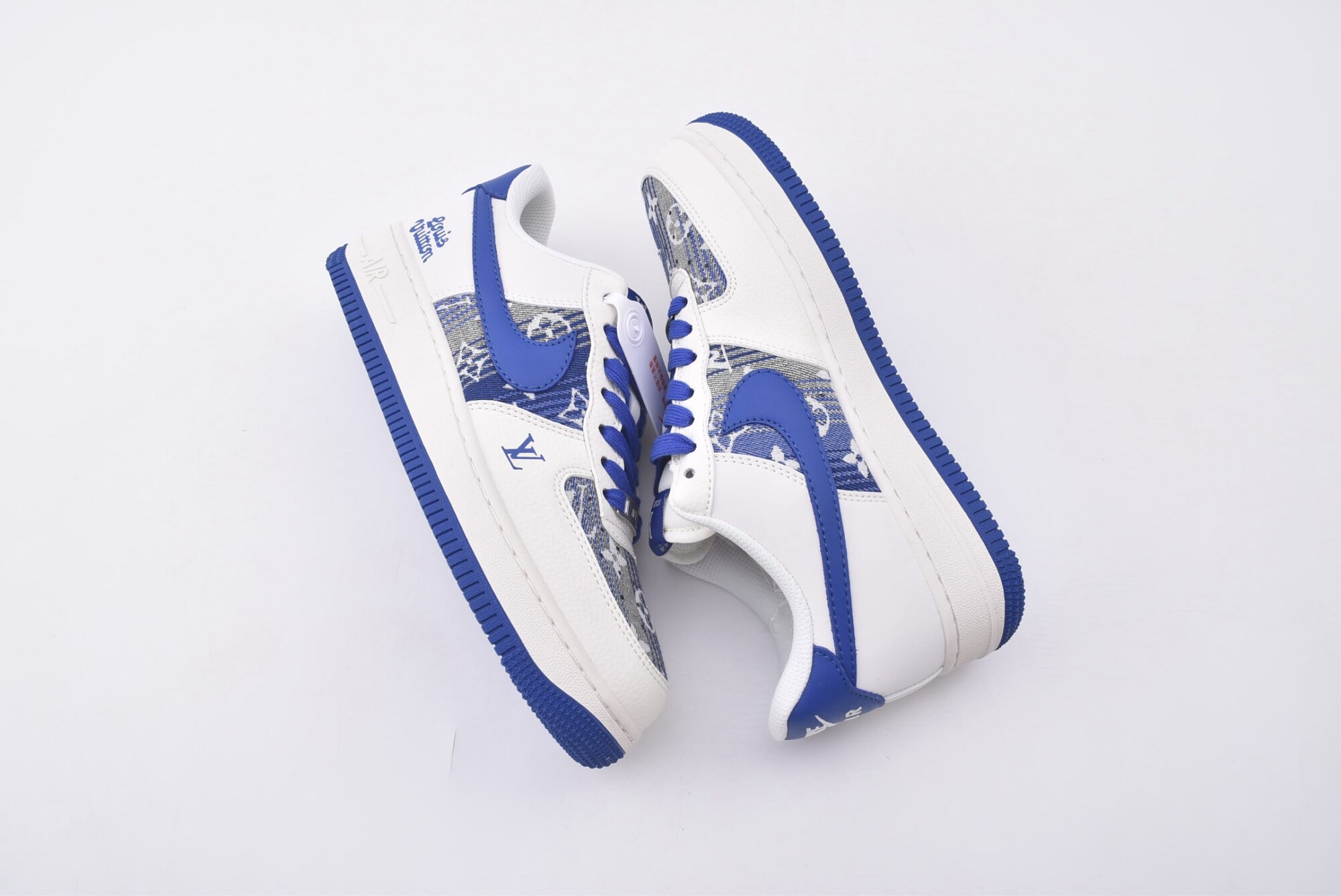 nike air force 1 x lv(white and blue jeans)