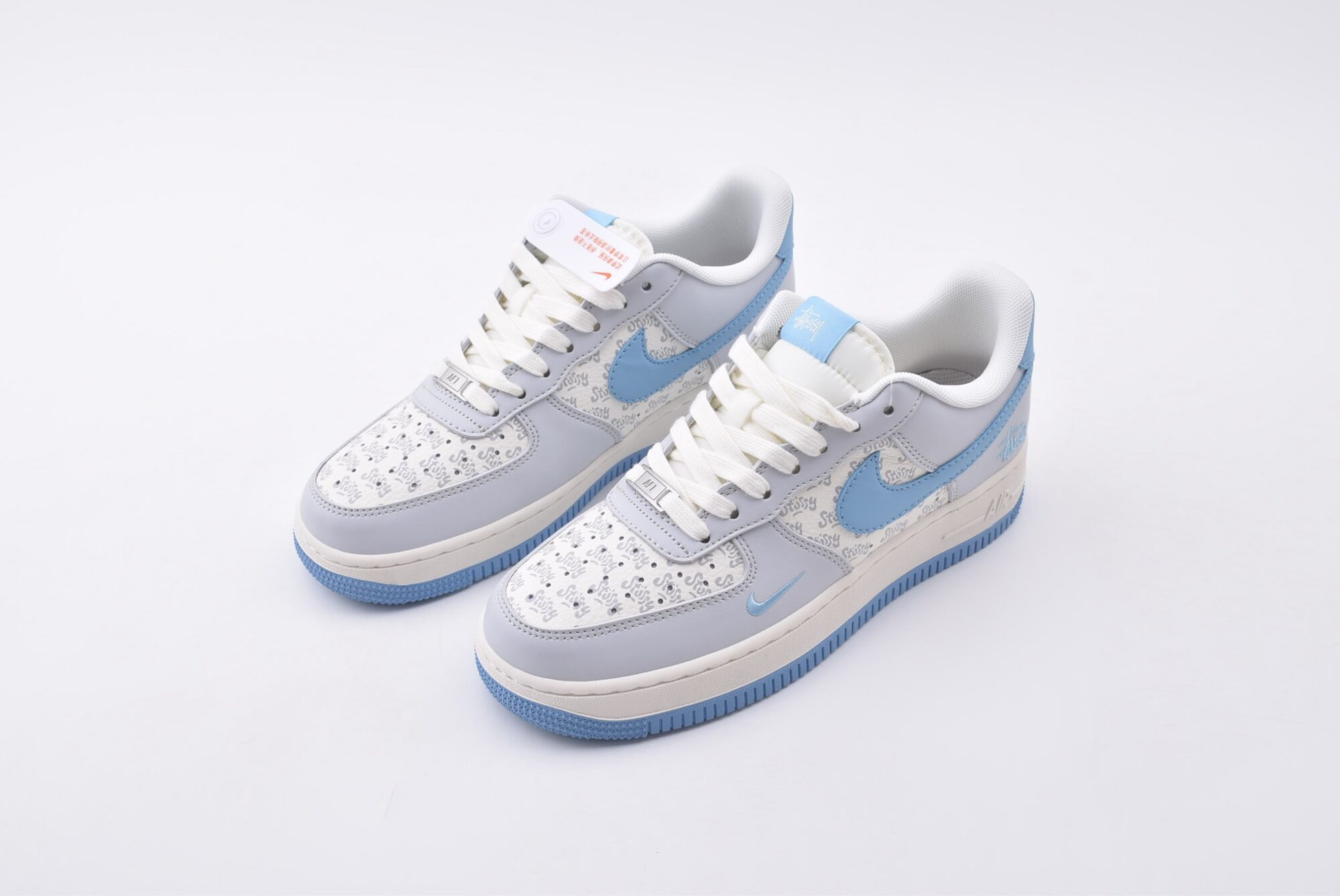 nike air force 1(white, gray, blue)
