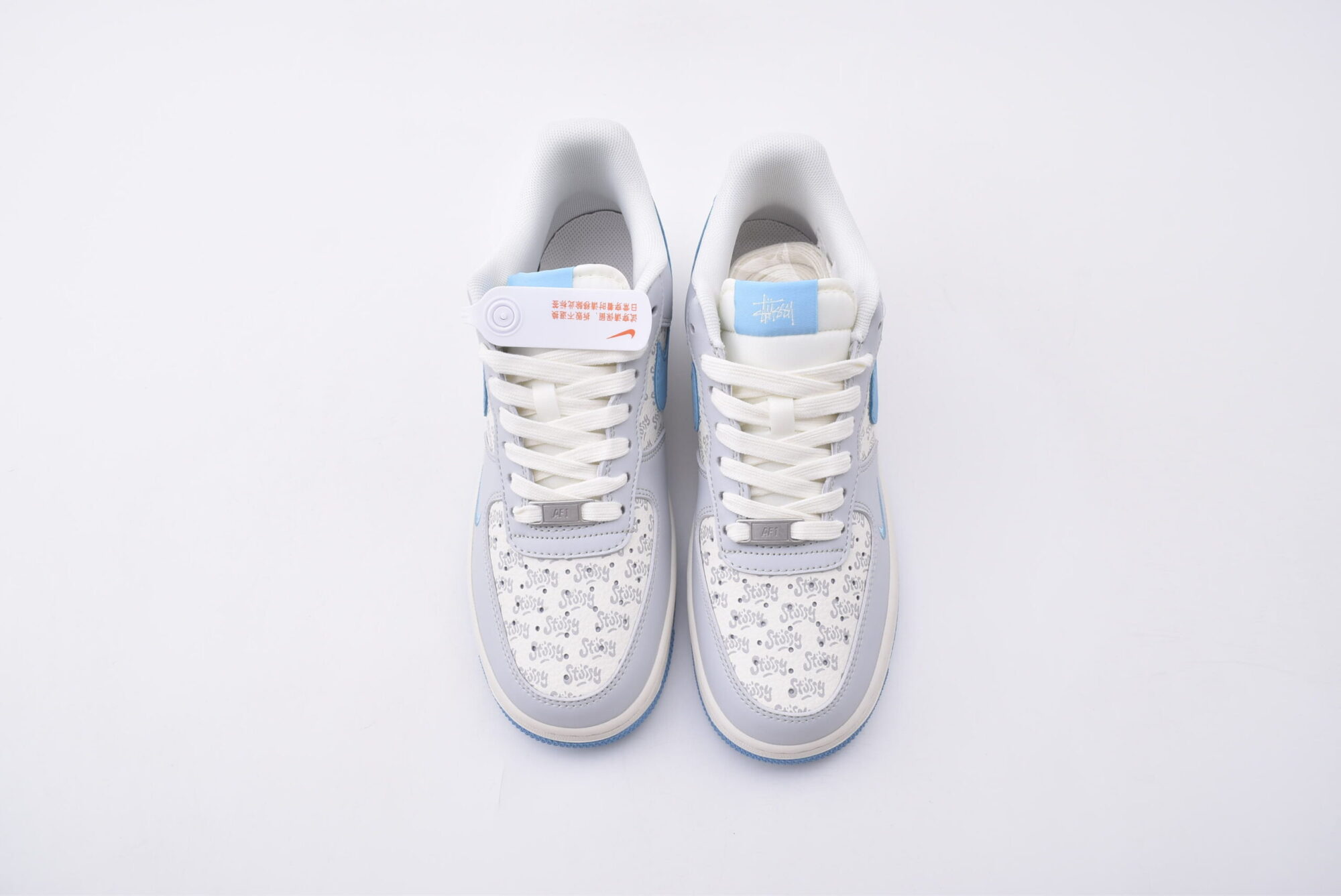 nike air force 1(white, gray, blue)