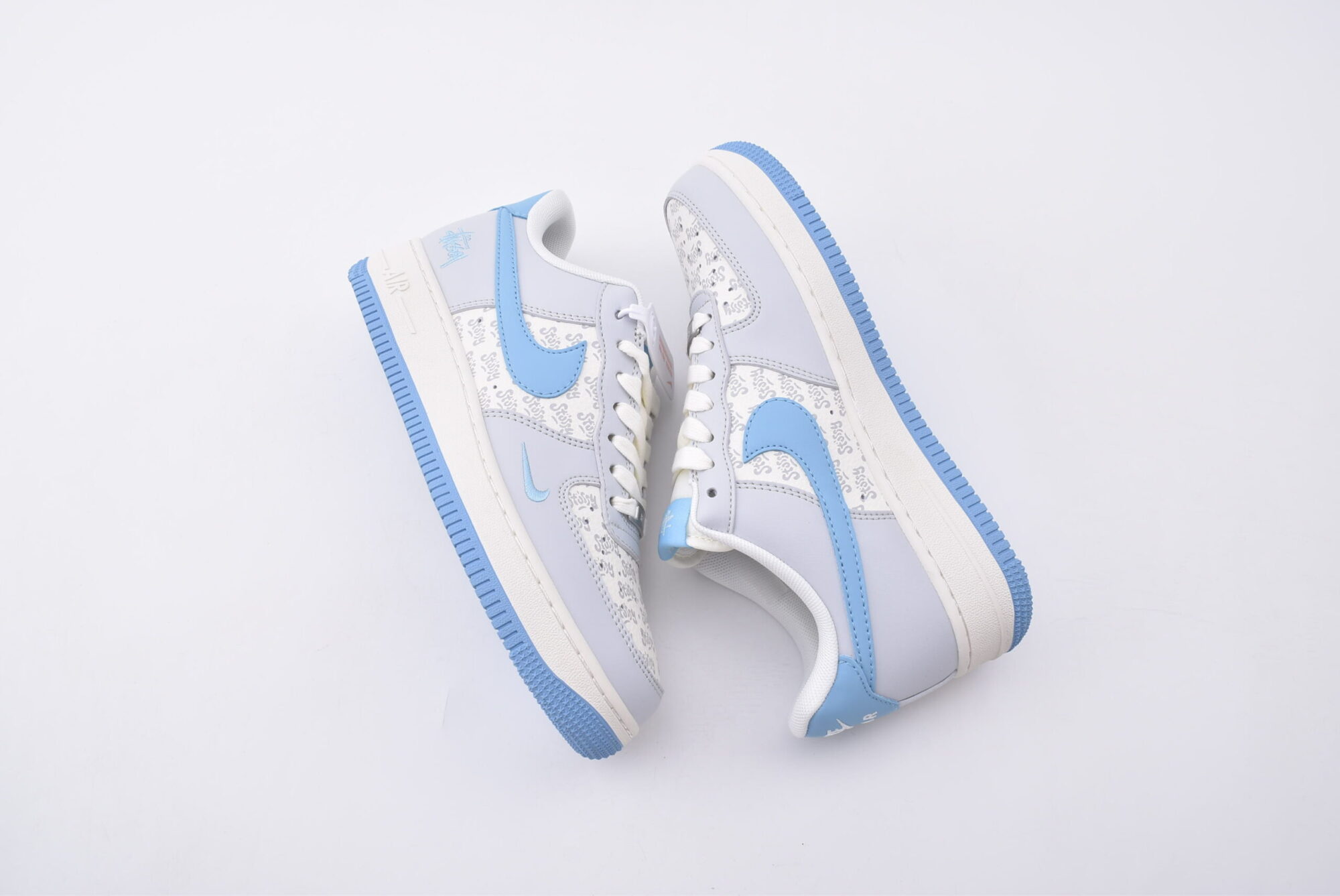 nike air force 1(white, gray, blue)