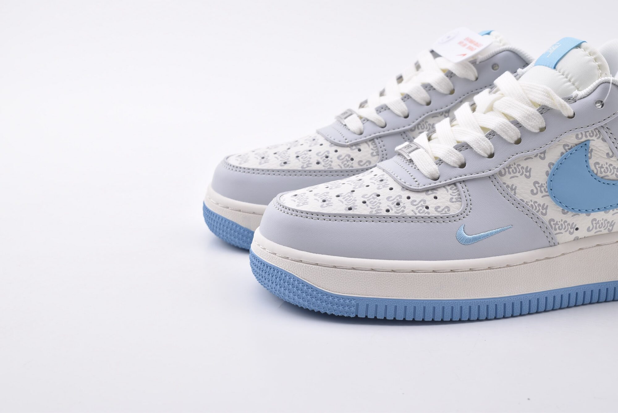 nike air force 1(white, gray, blue)