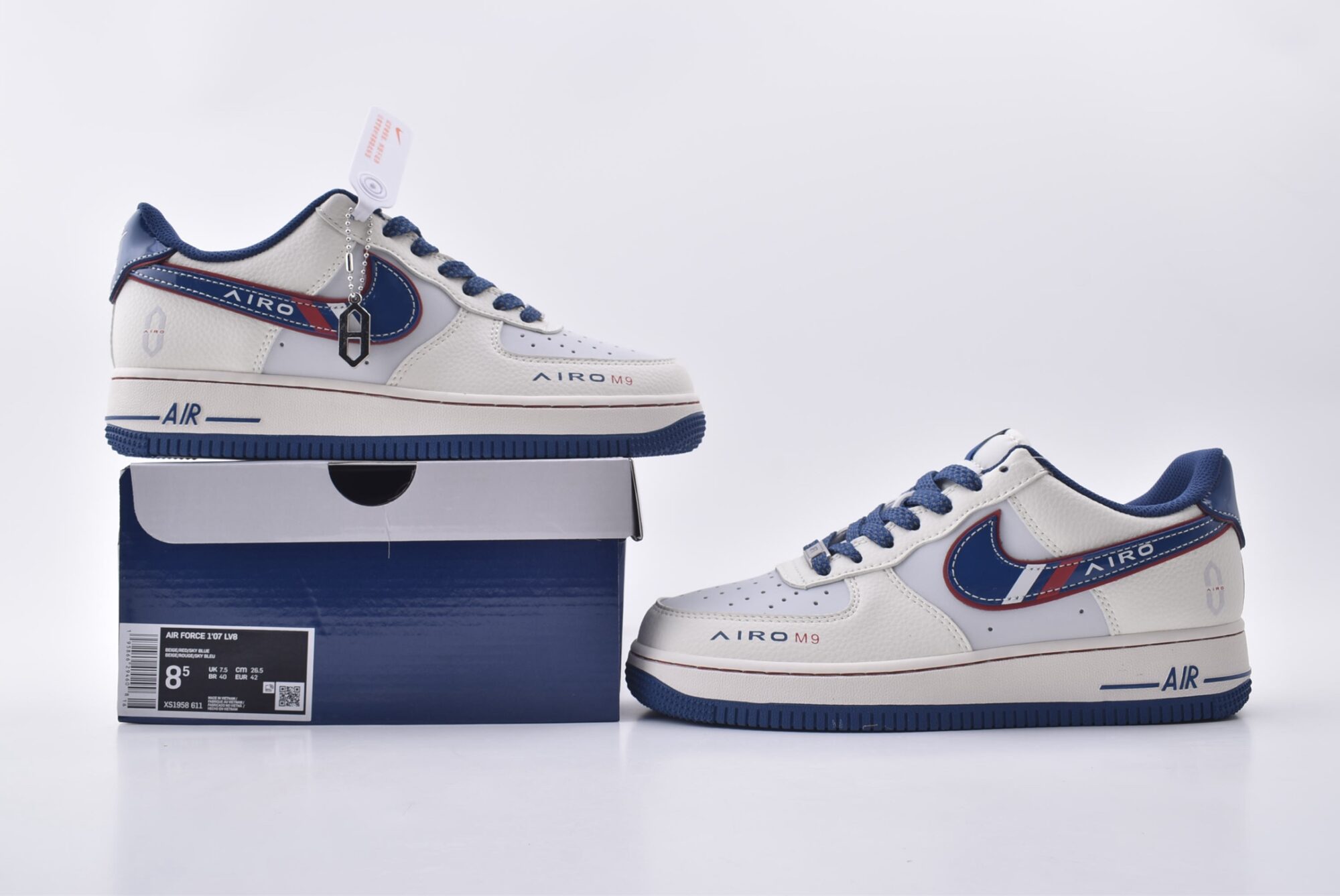 nike air force 1 huawei m9 custom edition(white and blue)