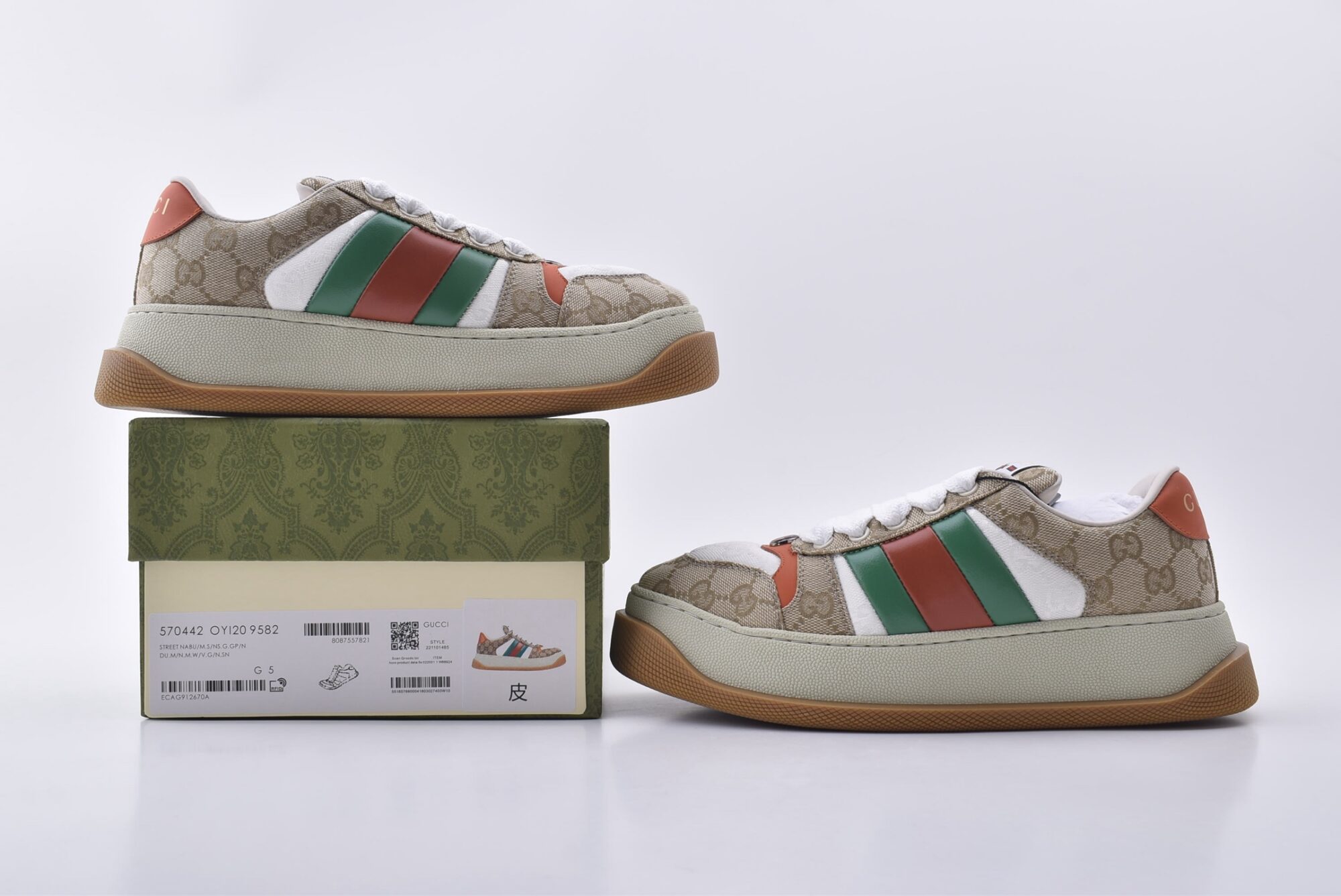 gucci dirty shoes series sneakers/thick soled