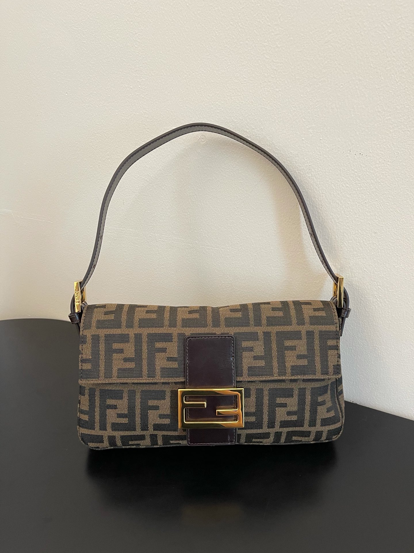 fendi small baguette with gold buckle
