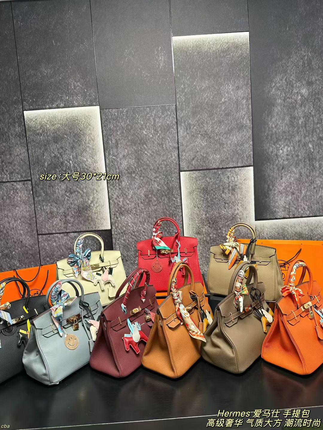 Hermès handbags in 9 colors