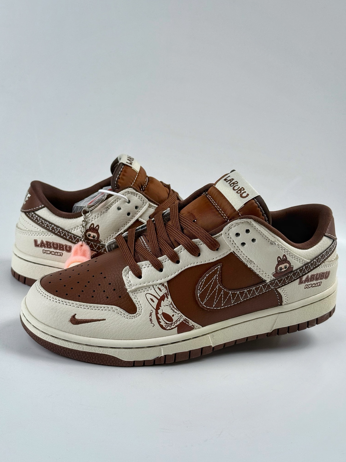 Nike SB Dunk Low x LABUBU White and Brown Swoosh