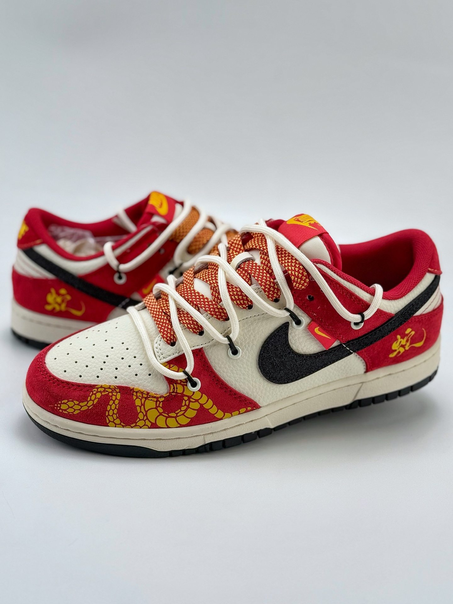 Nike SB Dunk Low Year of the Snake Limited Edition White, Red, Black Hook and Star